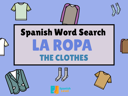 spanish clothing word search