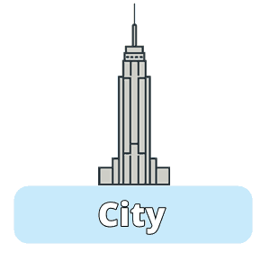 Spanish vocabulary exercises about the city