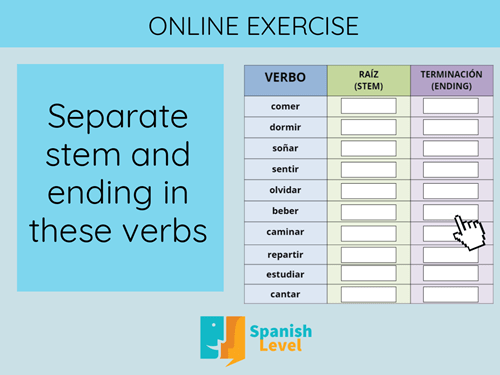 stem ending verbs spanish