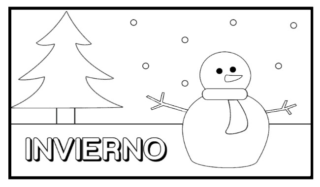 winter online coloring page spanish