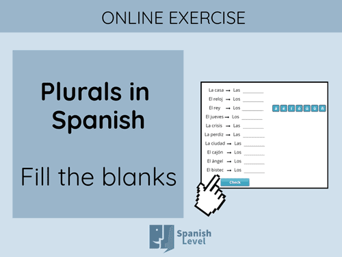 Plurals in Spanish Practice - Fill the blanks Online exercise
