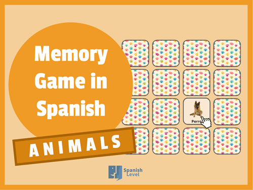 Animals in Spanish Memory Game
