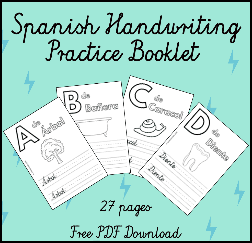 Spanish Handwriting Worksheets Booklet