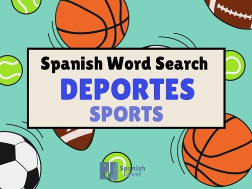 Word Search Puzzle about Sports in Spanish