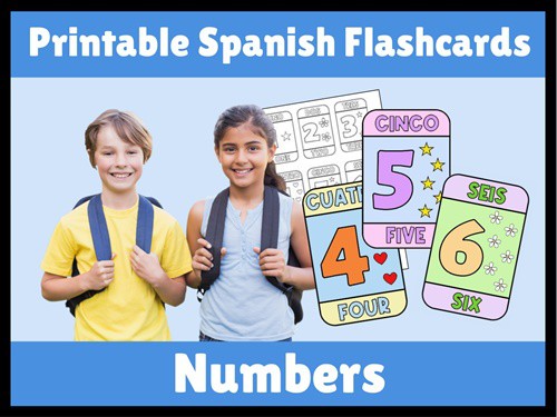 Printable Spanish Flashcards about Numbers