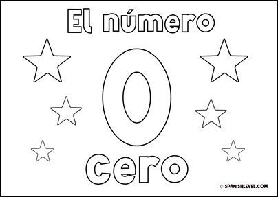 Number Zero in Spanish Worksheet