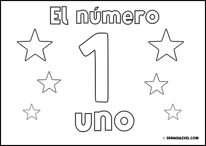 Number one in Spanish Worksheet