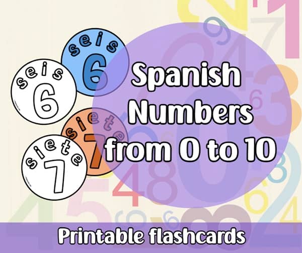Printable Spanish Flashcards about numbers from 0 to 10