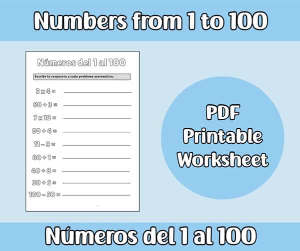 Worksheets about numbers in Spanish | Spanish Level
